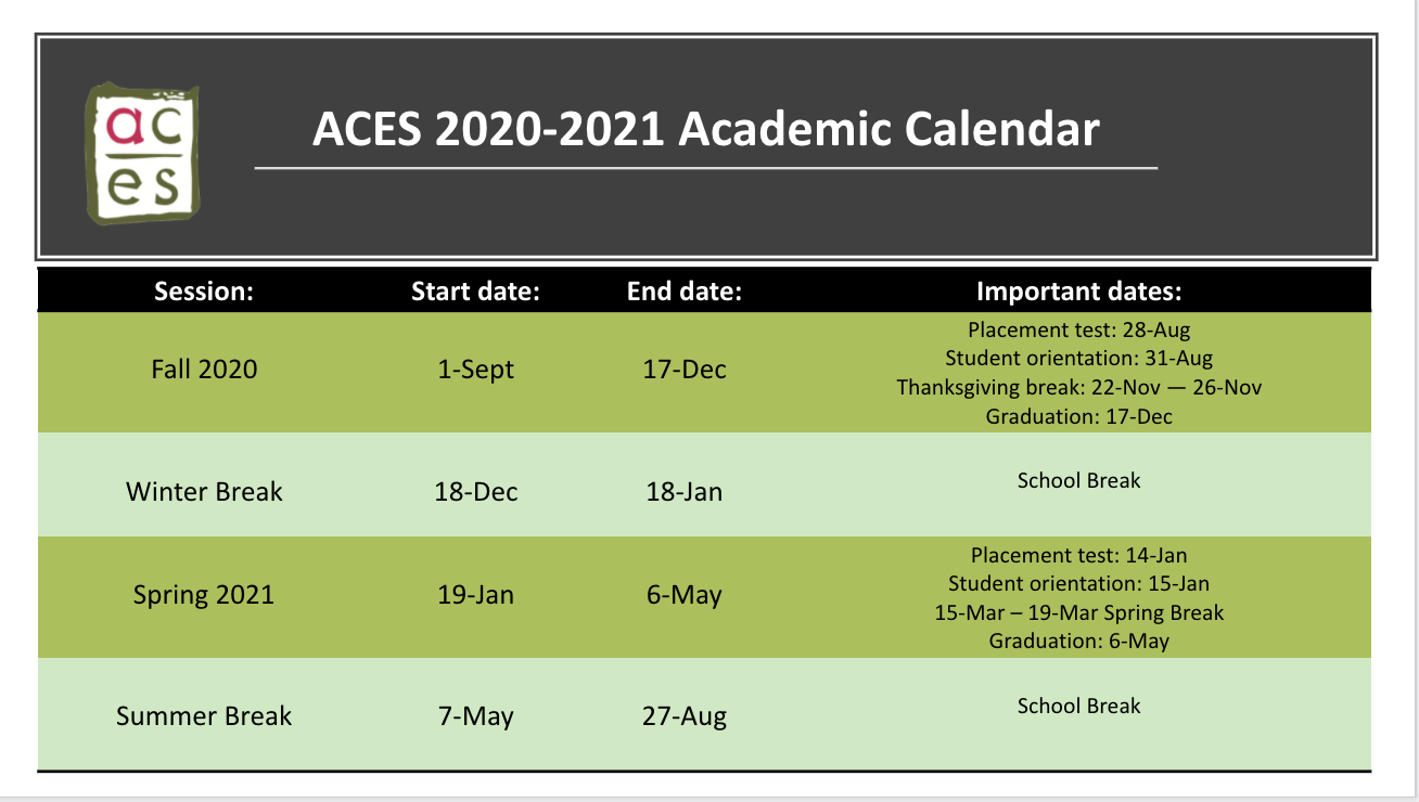 The Aces School Calendar 20252026 Joan Christan